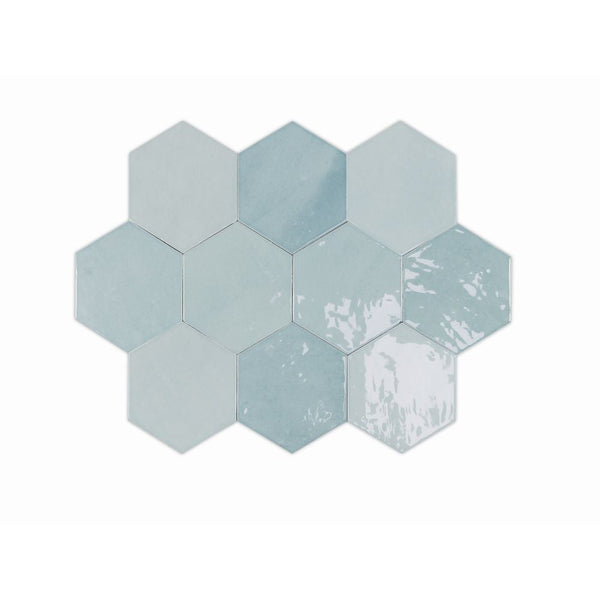 Zellige Hexa Aqua 10.8X12.4