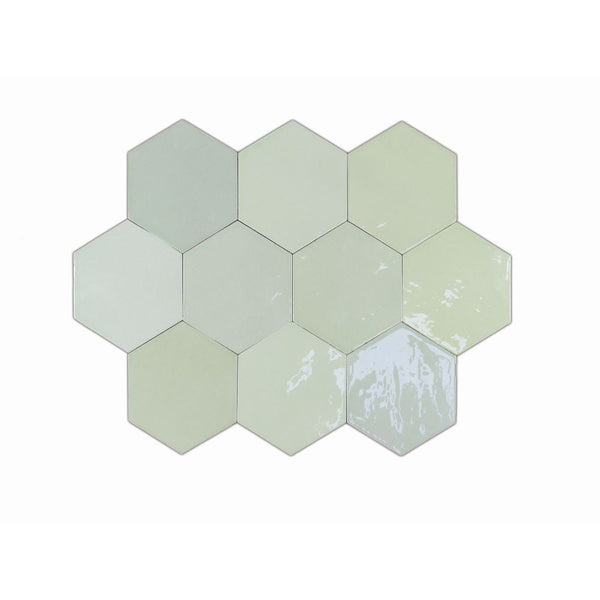 Zellige Hexa Mint 10.8X12.4