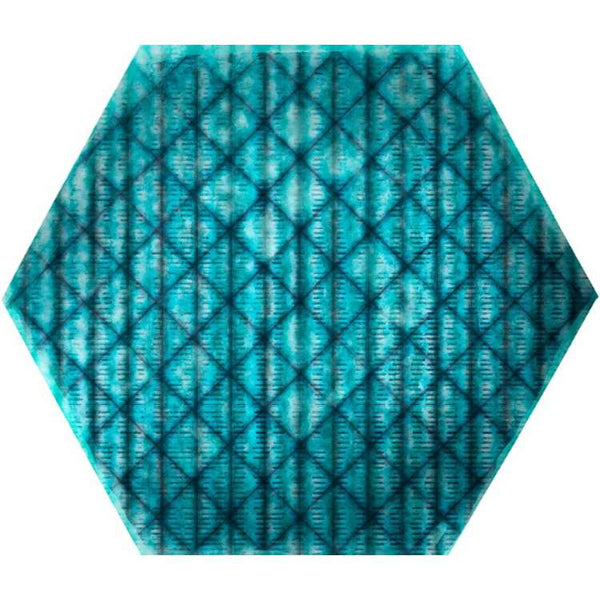 Tribu Blue Shiny Hexagon 23X27